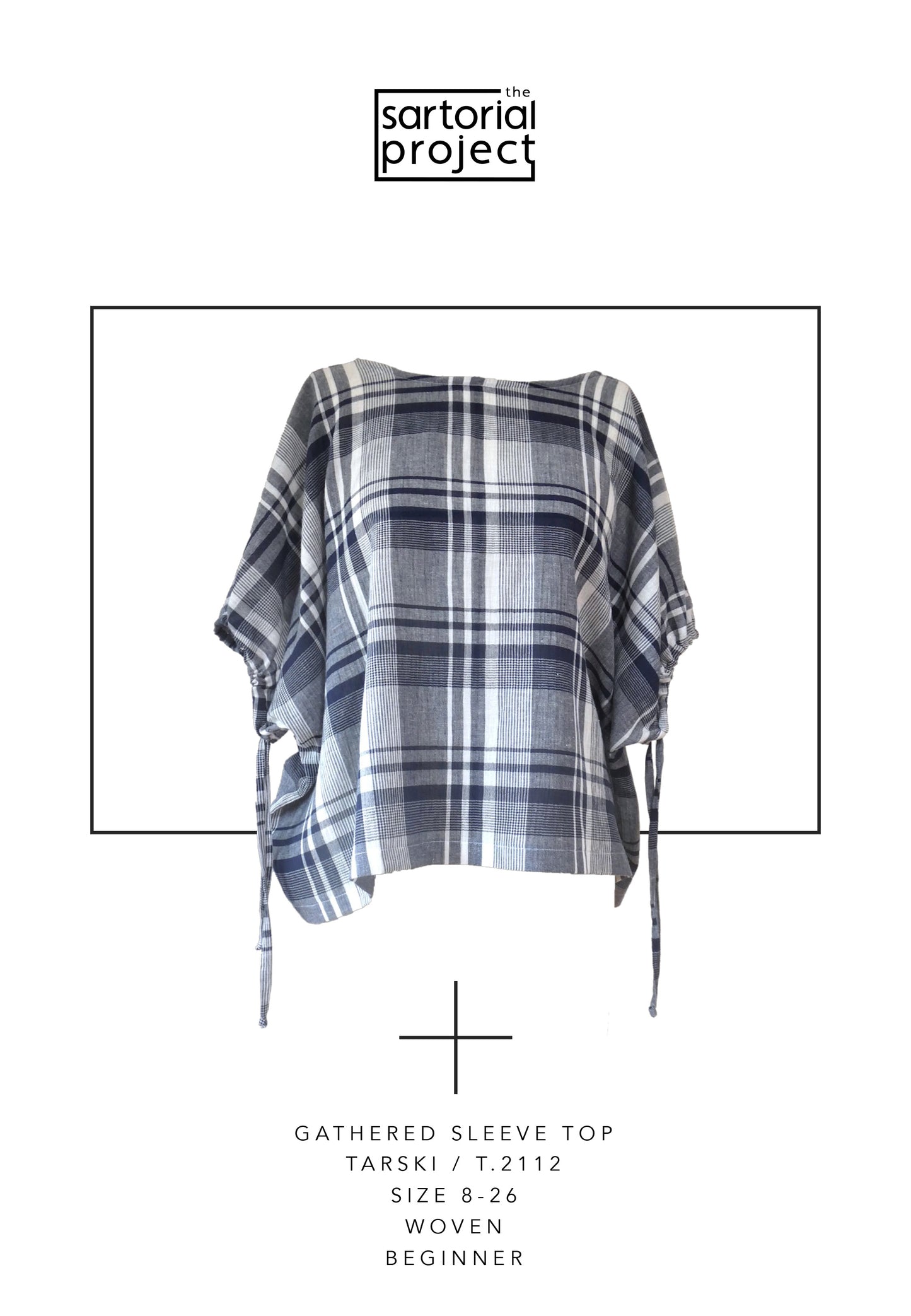 Tarski gathered sleeve top T.2112 | PDF Sewing Pattern