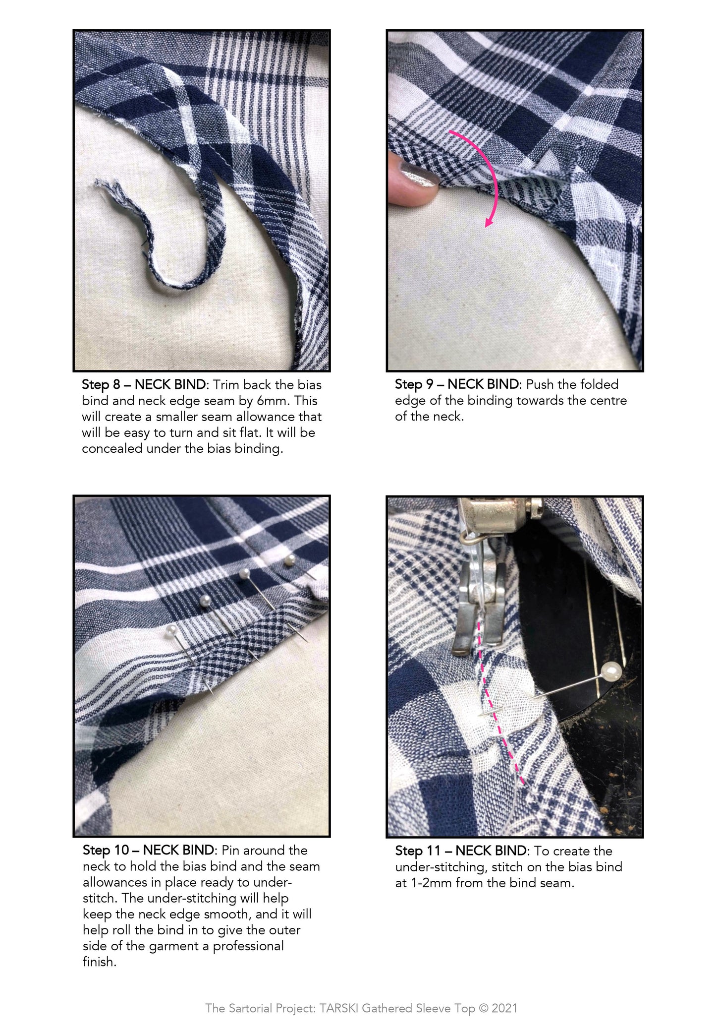 Tarski gathered sleeve top T.2112 | PDF Sewing Pattern