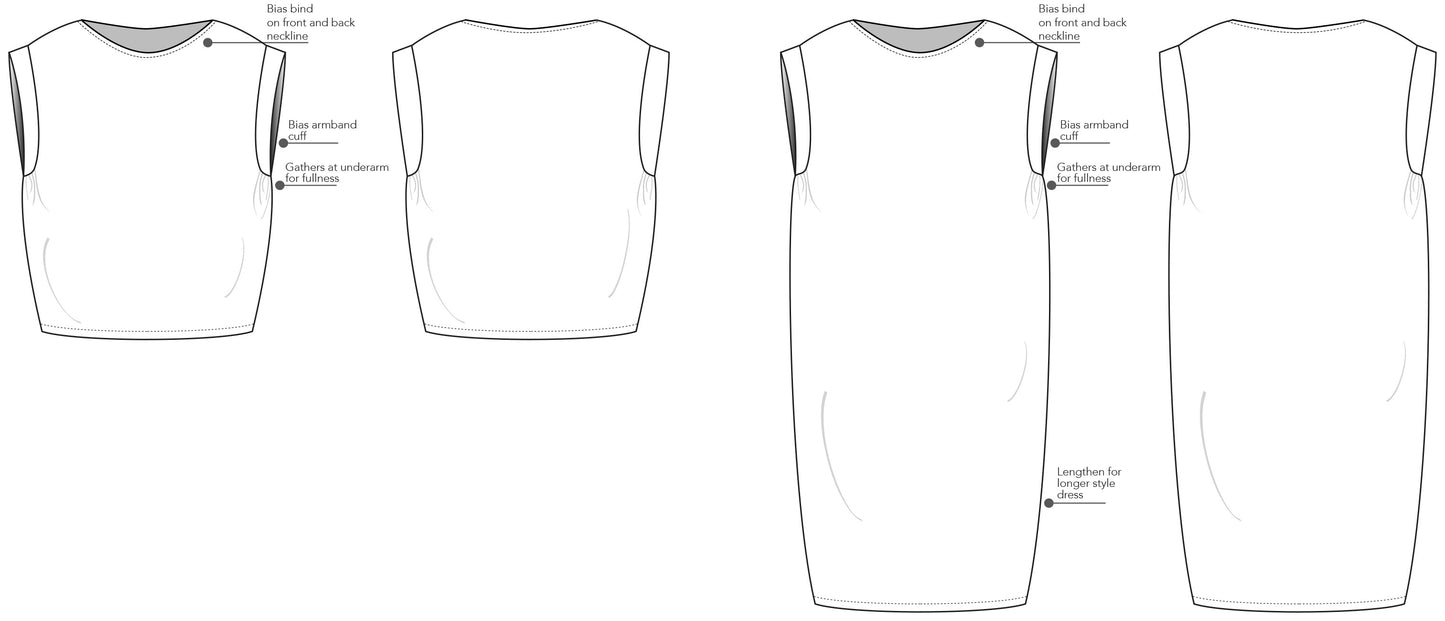 Tennant sleeveless top T.2113 | PDF Sewing Pattern